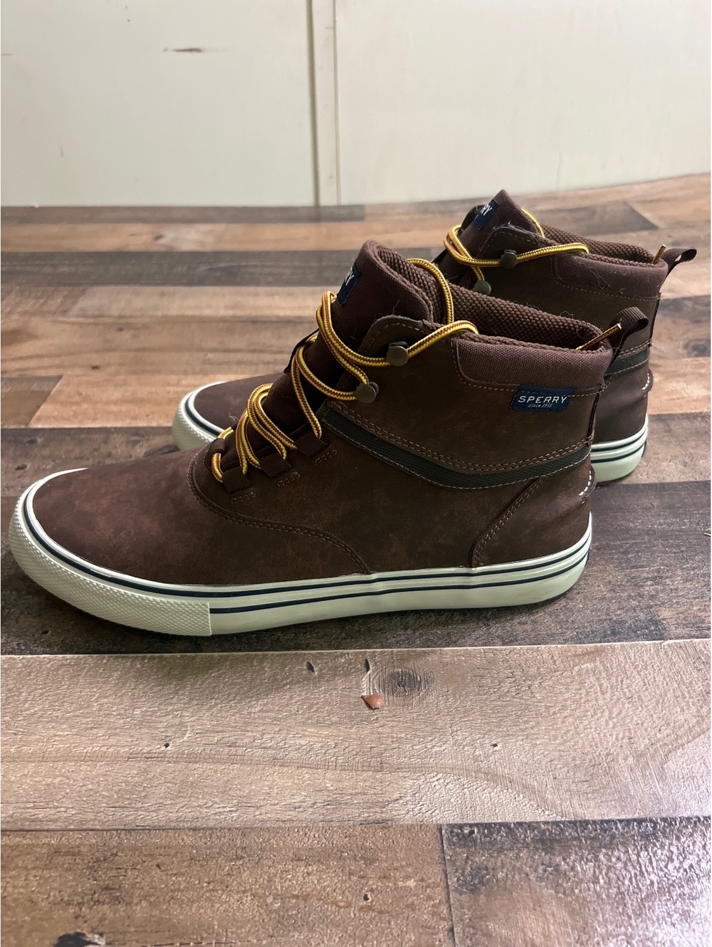 Sperry Striper Storm Boots Mens 12 Brown Leather High Top Sneakers STS19975